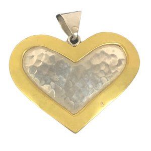 Sterling Silver & Brass Heart Pendant